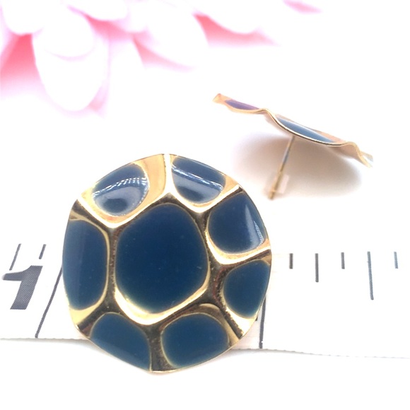 2/$10 Teal Blue and Gold Earrings - Picture 2 of 4